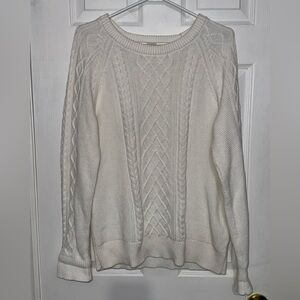 GAP Cream Cable Knit Scoop Neck Sweater